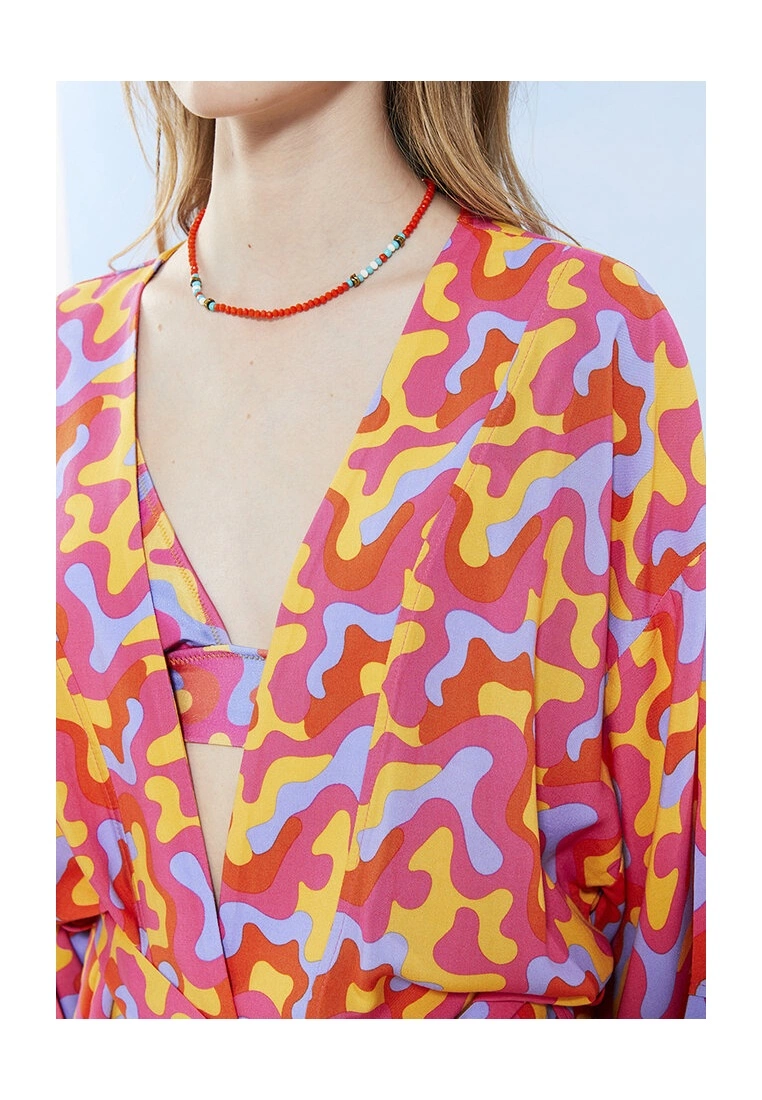 LC WAIKIKI Shawl Collar Tie Viscose Women's Kimono 5 LC WAIKIKI Shawl Collar Tie Viscose Women's Kimono - Image 3