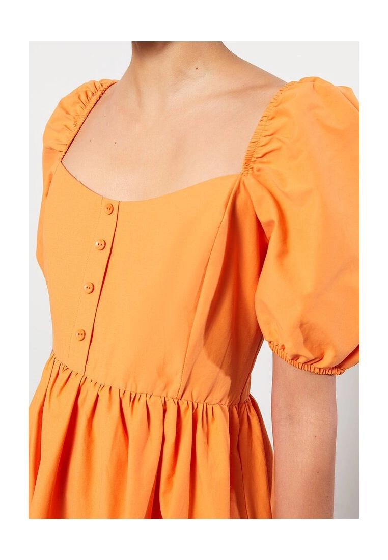 LC WAIKIKI Balloon Sleeve Poplin Mini Dress 5 LC WAIKIKI Balloon Sleeve Poplin Mini Dress - Image 3