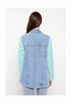 LC WAIKIKI Shirt Collar Plain Women's Jean Vest -LC WAIKIKI popular shop lc waikiki 9262 5378726 2