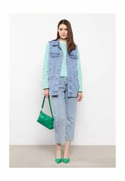 LC WAIKIKI Shirt Collar Plain Women's Jean Vest -LC WAIKIKI popular shop lc waikiki 9263 5378726 5