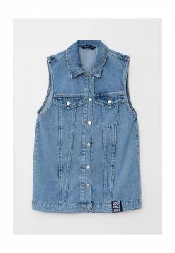 LC WAIKIKI Shirt Collar Plain Women's Jean Vest -LC WAIKIKI popular shop lc waikiki 9263 5378726 6