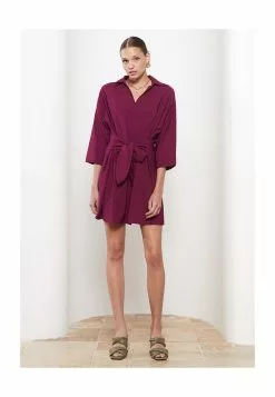 LC WAIKIKI Tie Front Shirt Dress -LC WAIKIKI popular shop lc waikiki 9313 5416726 5