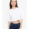 LC WAIKIKI Solid Crop Cotton Women T-Shirt