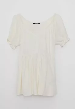 LC WAIKIKI V Neck Straight Short Sleeve Crinkled Maternity Blouse -LC WAIKIKI popular shop lc waikiki 9665 9078726 5