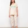 LC WAIKIKI Crew Neck Printed Short Sleeve Cotton Women's Pajamas Set -LC WAIKIKI popular shop lc waikiki 9725 0298726 1