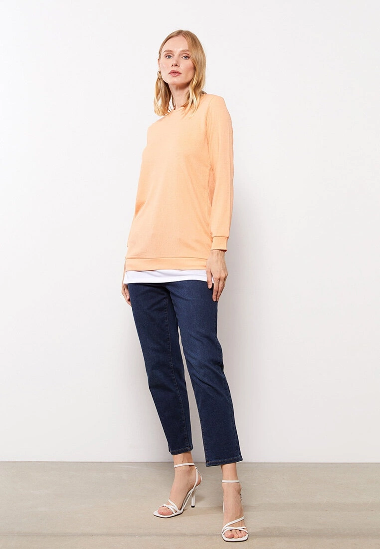 LC WAIKIKI Crew Neck Straight Long Sleeve Women's Tunic 5 LC WAIKIKI Crew Neck Straight Long Sleeve Women's Tunic - Image 3