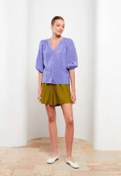 LC WAIKIKI V Neck Plain Tencel Women's Shirt -LC WAIKIKI popular shop lc waikiki 9738 3319726 3