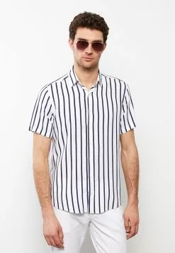 LC WAIKIKI Regular Fit Short Sleeve Striped Viscose Men's Shirt -LC WAIKIKI popular shop lc waikiki 9807 8794236 2